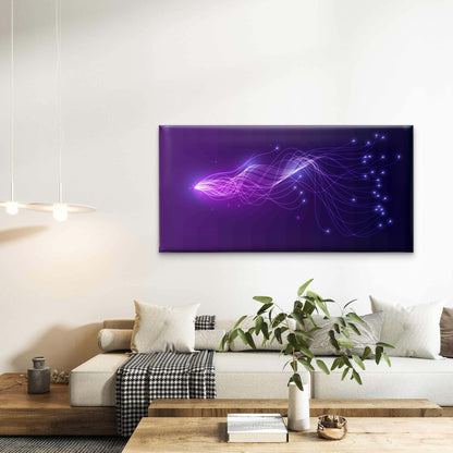 Fiber Optic Cable with Glowing Wall Art Canvas Office Home Room Framed 120x60cm