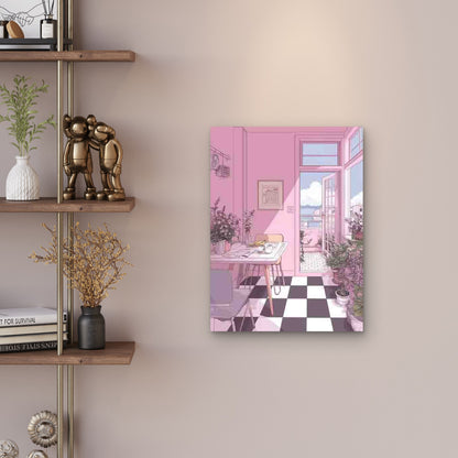 Stylish Art Aesthetic for a Preppy Apartment Decor Metal Print Ready to Hang