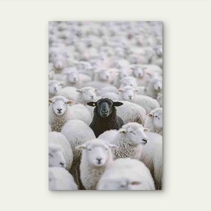 Black Sheep Among the Flock 60x90cm Metal Print Ready to Hang