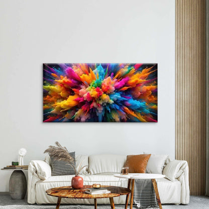 Abstract Explosion of Color Wall Art Canvas Office Home Room Framed 120x60cm