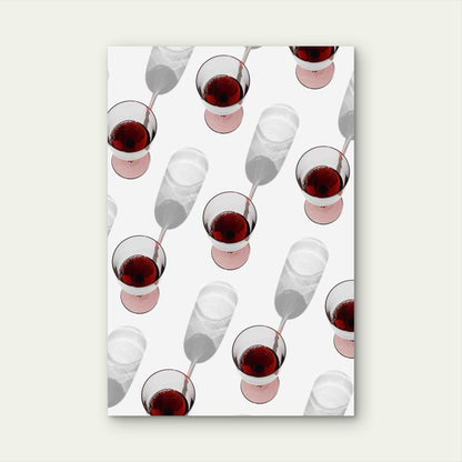 Glasses Red Wine With Sunlight Shadows 40x60cm Metal Print Ready to Hang