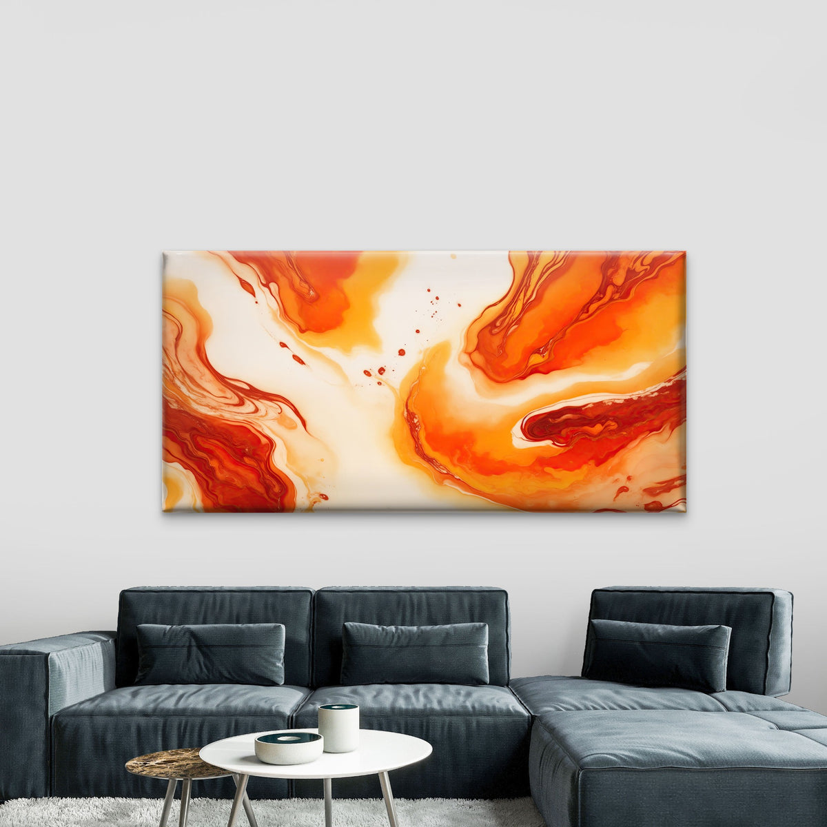 Molten Lava Flowing Wall Art Canvas Office Home Room Framed 120x60cm