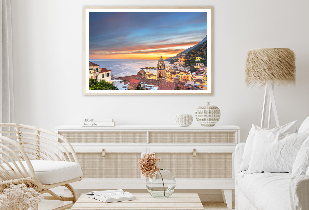 Beautiful Sky with Amalfi Coast Home Decor Premium Quality Poster Print Choose Your Sizes