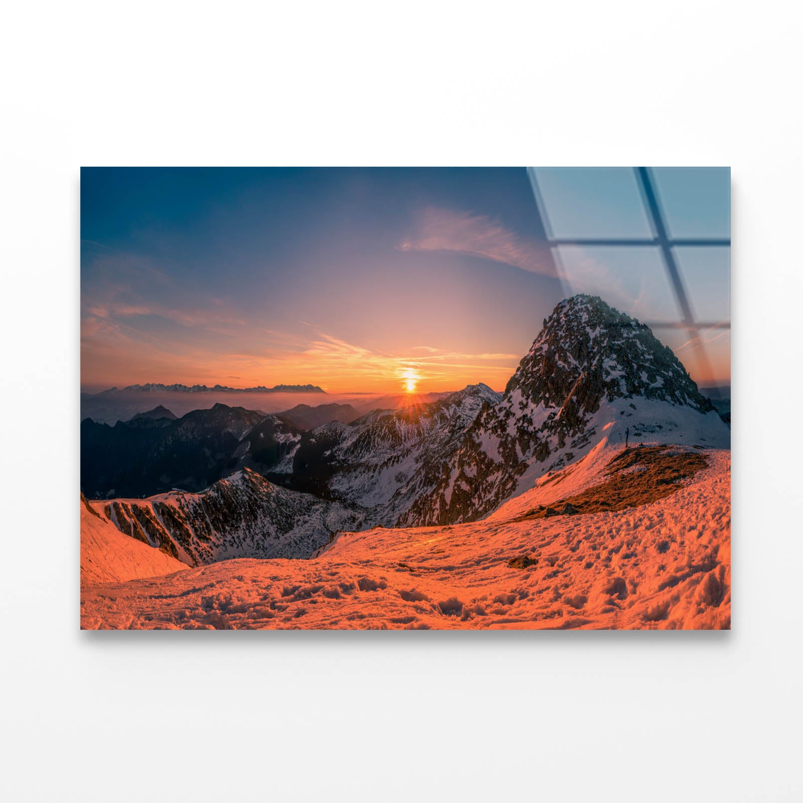 Sunrise in High Mountain Acrylic Glass Print Tempered Glass Wall Art 100% Made in Australia Ready to Hang