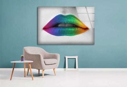 Rainbow Colored Lips UV Direct Aluminum Print Australian Made Quality