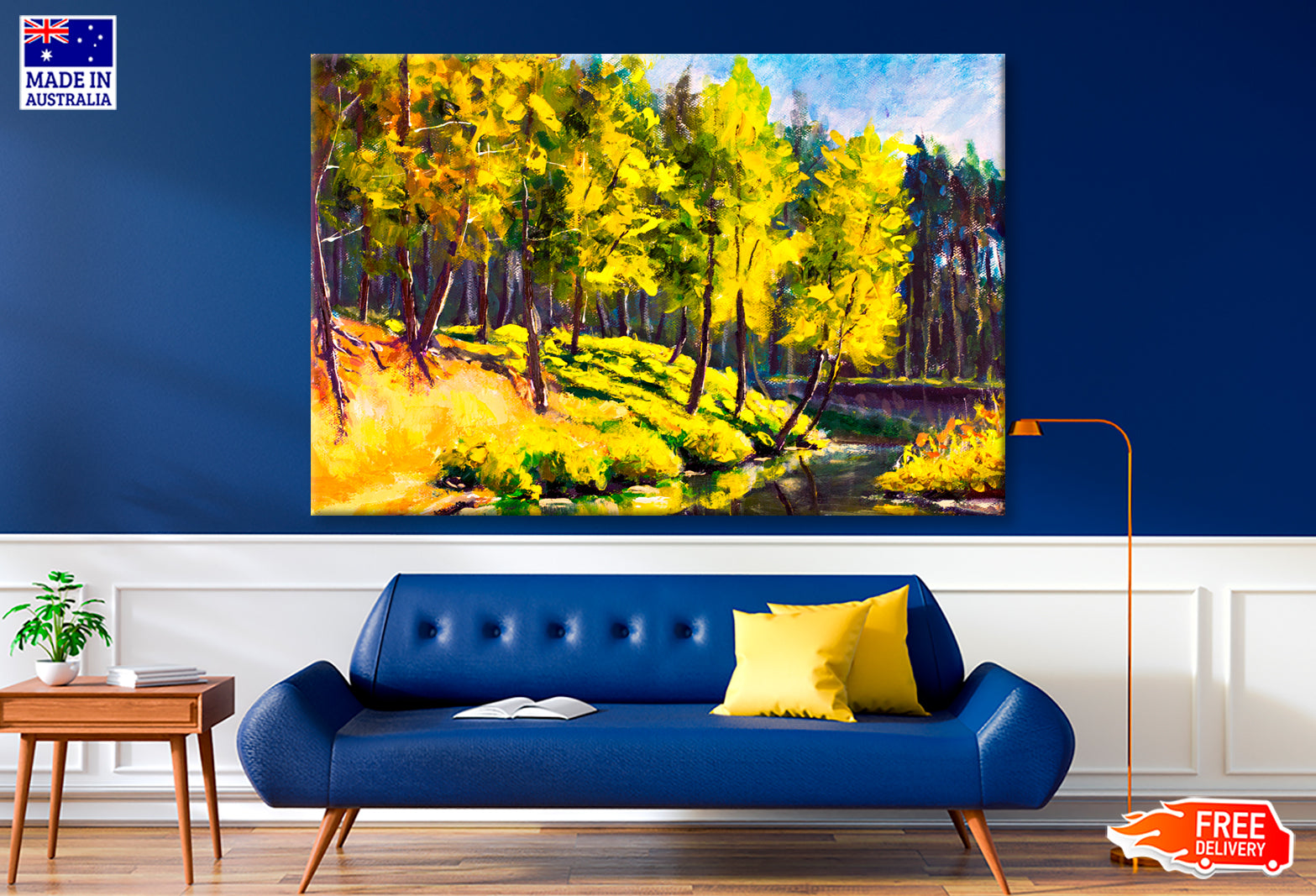 Summer Green Pine Trees On Shore Oil Painting Wall Art Limited Edition High Quality Print