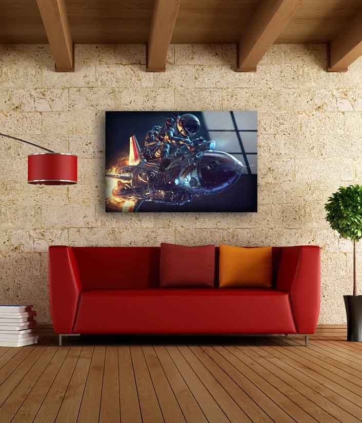 Astronaut with Rocket UV Direct Aluminum Print Australian Made Quality