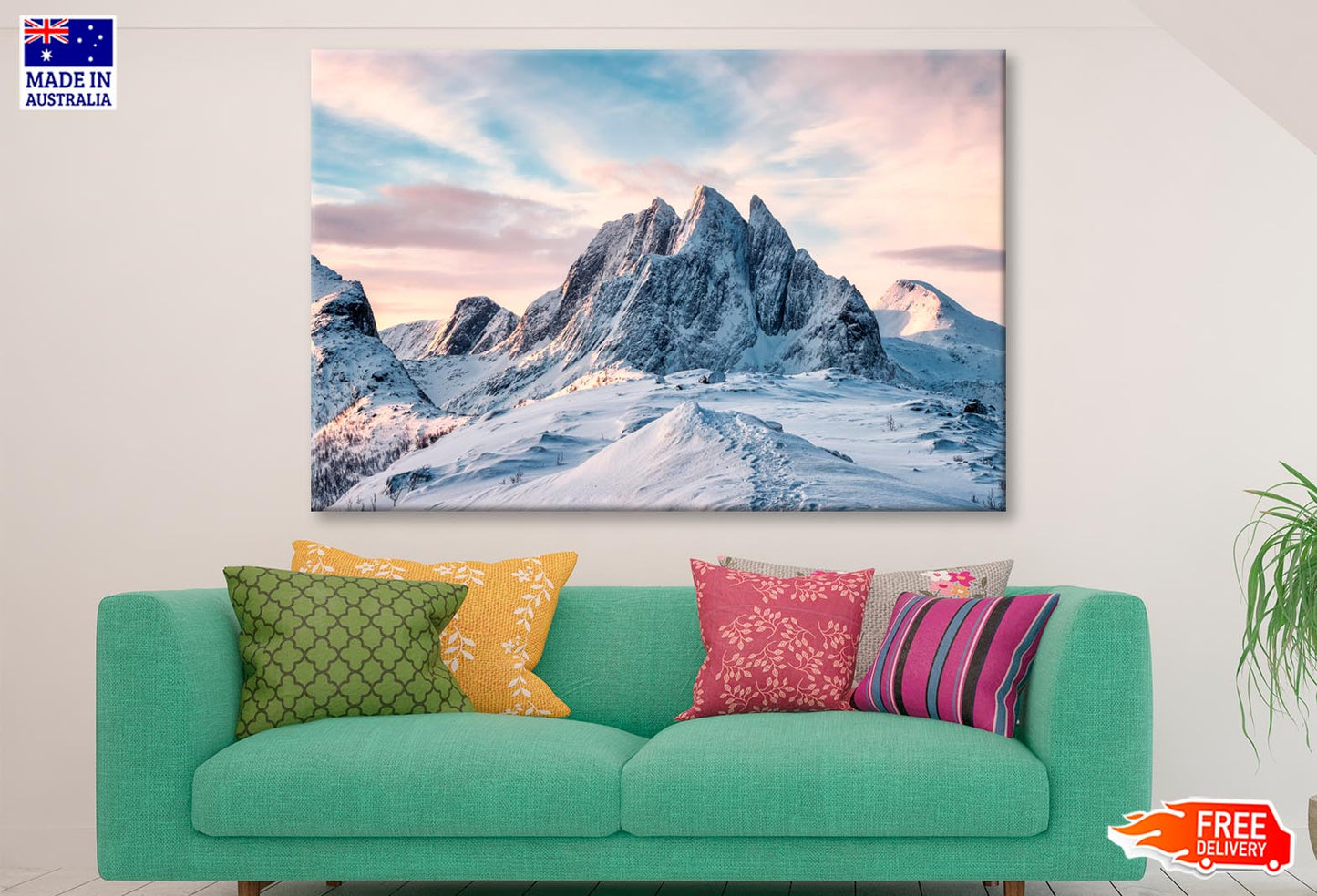 Scenery Of Majestic Snow Mountain Wall Art Decor 100% Australian Made