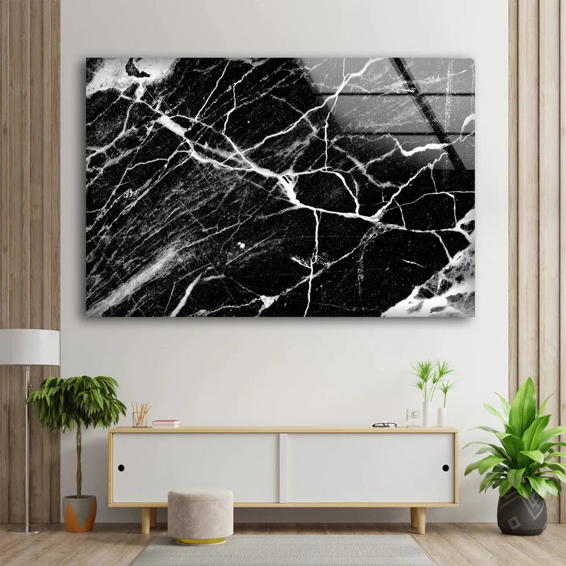 B&W Abstract Marble UV Direct Aluminum Print Australian Made Quality