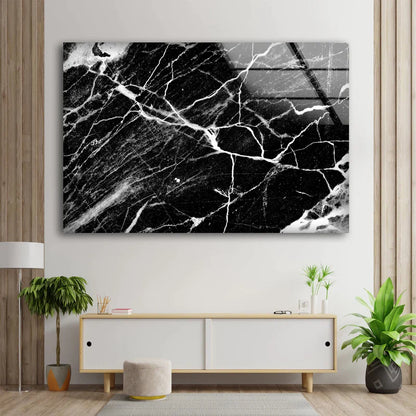 B&W Abstract Marble UV Direct Aluminum Print Australian Made Quality