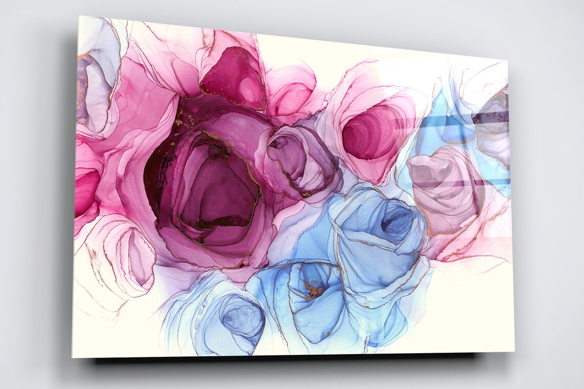 Abstract Art Flowers Acrylic Glass Print Tempered Glass Wall Art 100% Made in Australia Ready to Hang