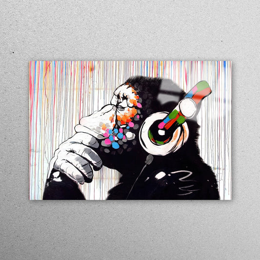 Banksy Thinking Monkey Acrylic Glass Print Tempered Glass Wall Art 100% Made in Australia Ready to Hang