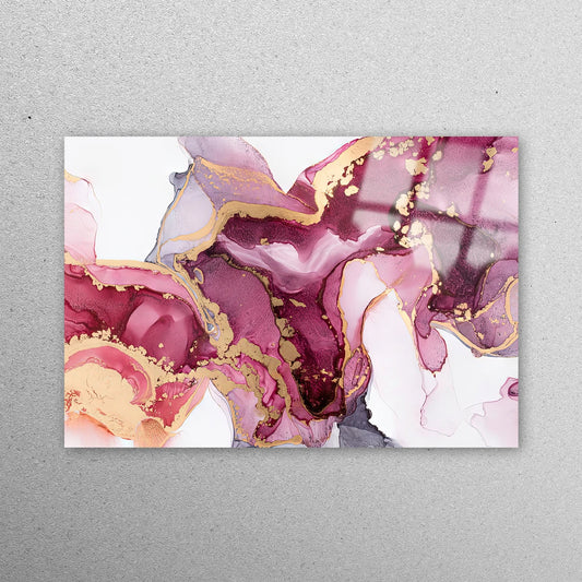 Pink Marble Painting Acrylic Glass Print Tempered Glass Wall Art 100% Made in Australia Ready to Hang