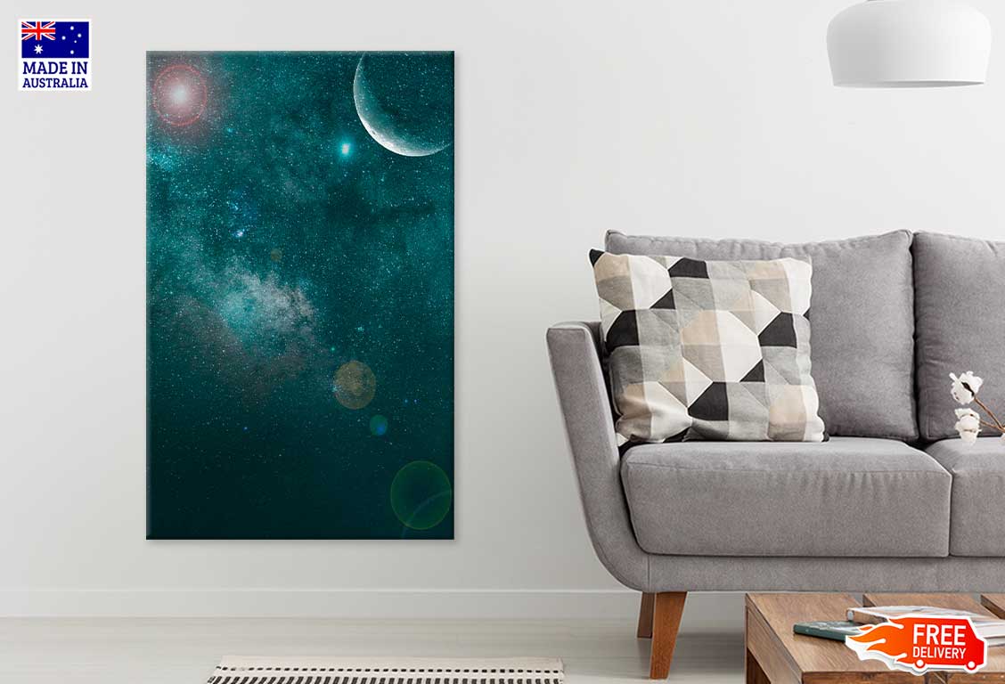 Milky Way Night Sky Clouds & Moon Print 100% Australian Made