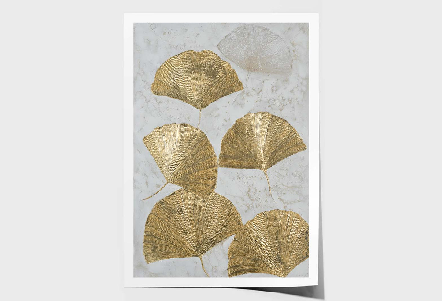 Gold Leaf Art, Ginkgo Leaf, Texture Wall Art Limited Edition High Quality Print