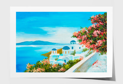 Colorful Flowers Near The Sea Oil Painting Limited Edition High Quality Print Unframed Roll Canvas None