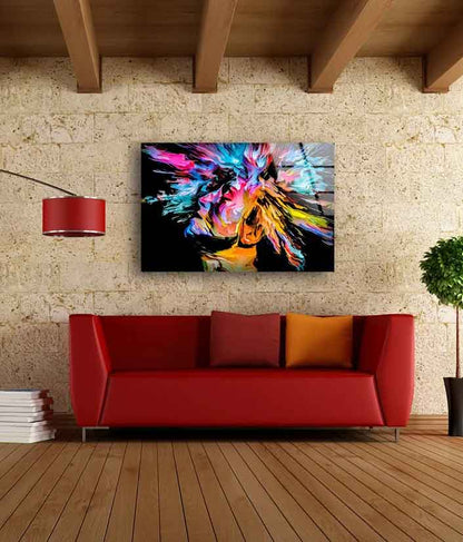 Man & Abstract Painting UV Direct Aluminum Print Australian Made Quality