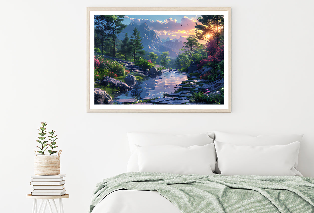 Sunset in the Mountains Home Decor Premium Quality Poster Print Choose Your Sizes