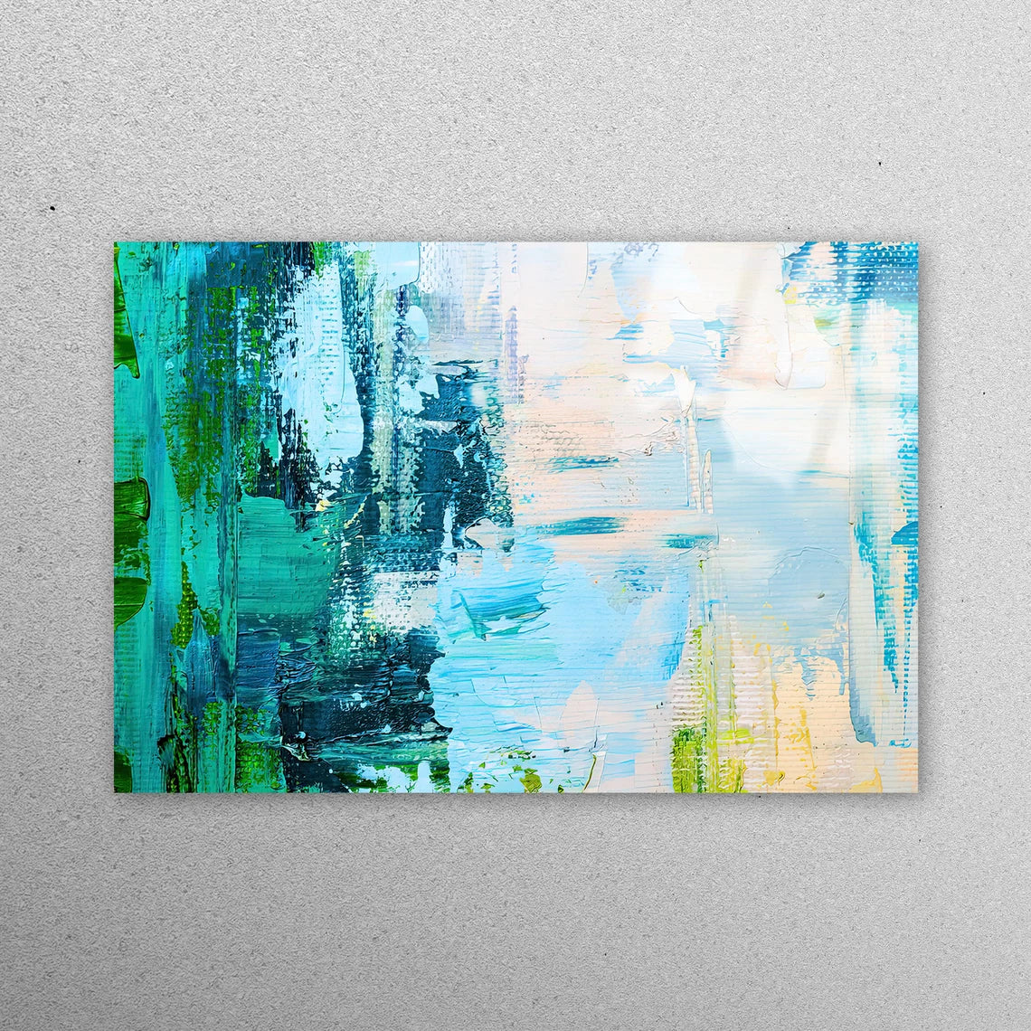 Blue And Green Painting Acrylic Glass Print Tempered Glass Wall Art 100% Made in Australia Ready to Hang