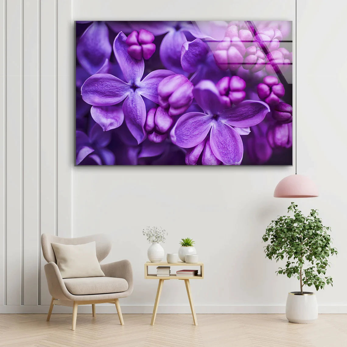 Purple Flowers Closeup UV Direct Aluminum Print Australian Made Quality