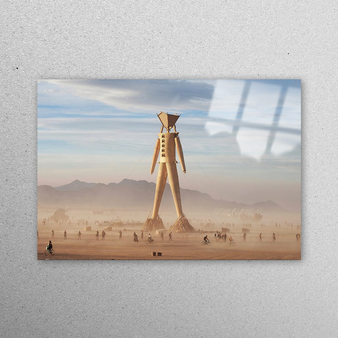 Burning Man Wall Art Acrylic Glass Print Tempered Glass Wall Art 100% Made in Australia Ready to Hang