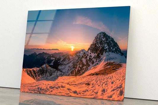 Sunrise in High Mountain Acrylic Glass Print Tempered Glass Wall Art 100% Made in Australia Ready to Hang