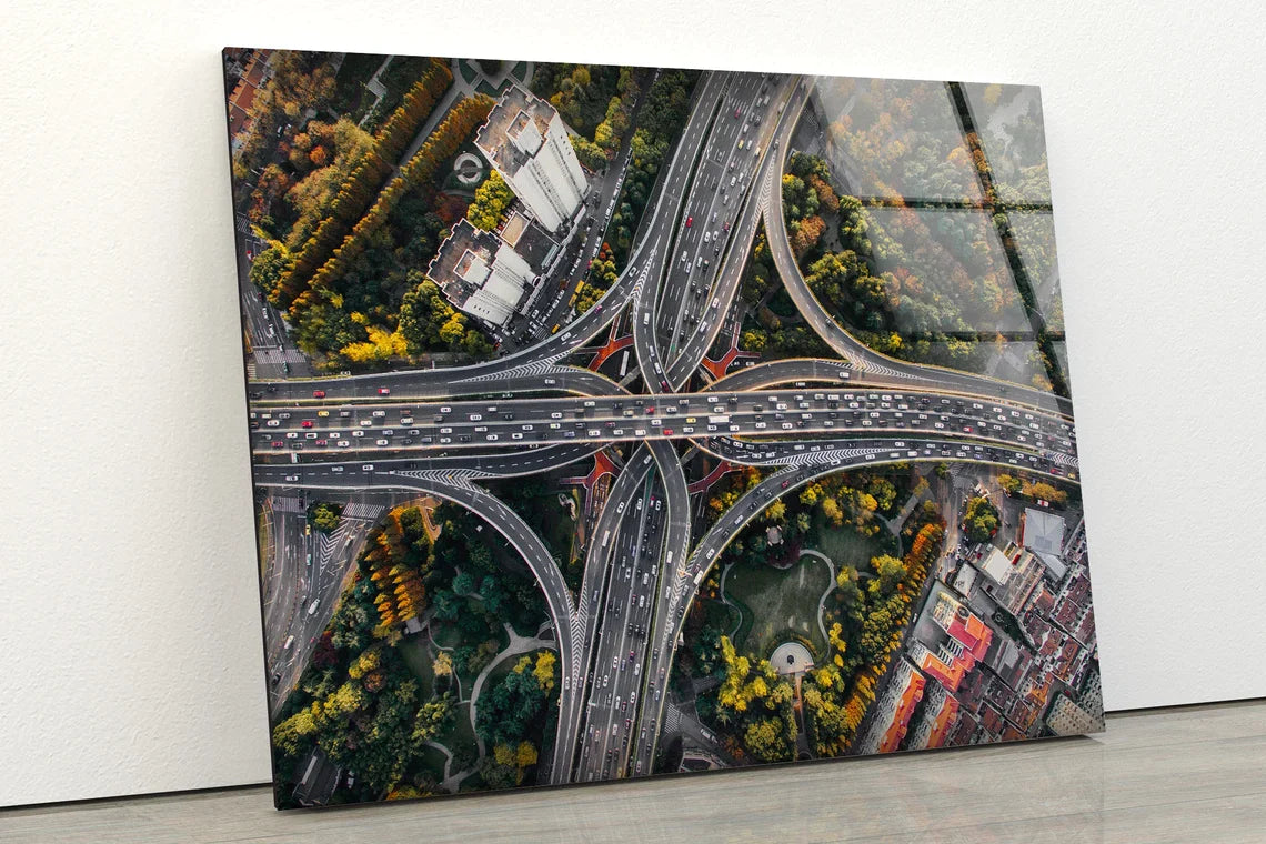 Highways Aerial View UV Direct Aluminum Print Australian Made Quality