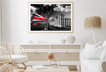 Houses Of Parliament with Flag of England, London, UK Home Decor Premium Quality Poster Print Choose Your Sizes