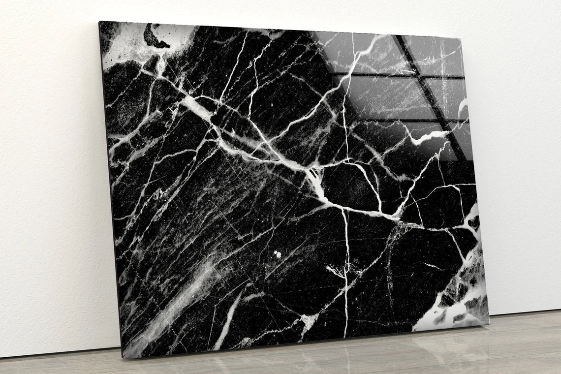 B&W Abstract Marble UV Direct Aluminum Print Australian Made Quality