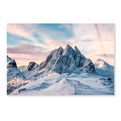 Scenery Of Majestic Snow Mountain  Acrylic Glass Print Tempered Glass Wall Art 100% Made in Australia Ready to Hang