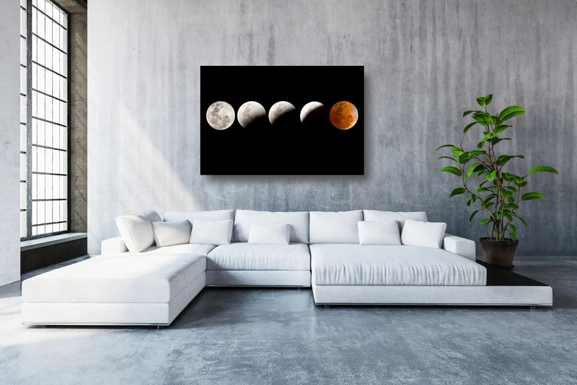 Moon Phase UV Direct Aluminum Print Australian Made Quality