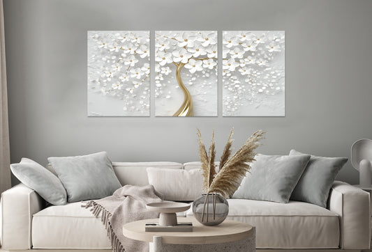 3pcs Black and White Trees Watercolour Artistic Wall Art Set Canvas Framed 40x60cm - High Quality Print 100% Australian Made Wall Canvas Ready to Hang