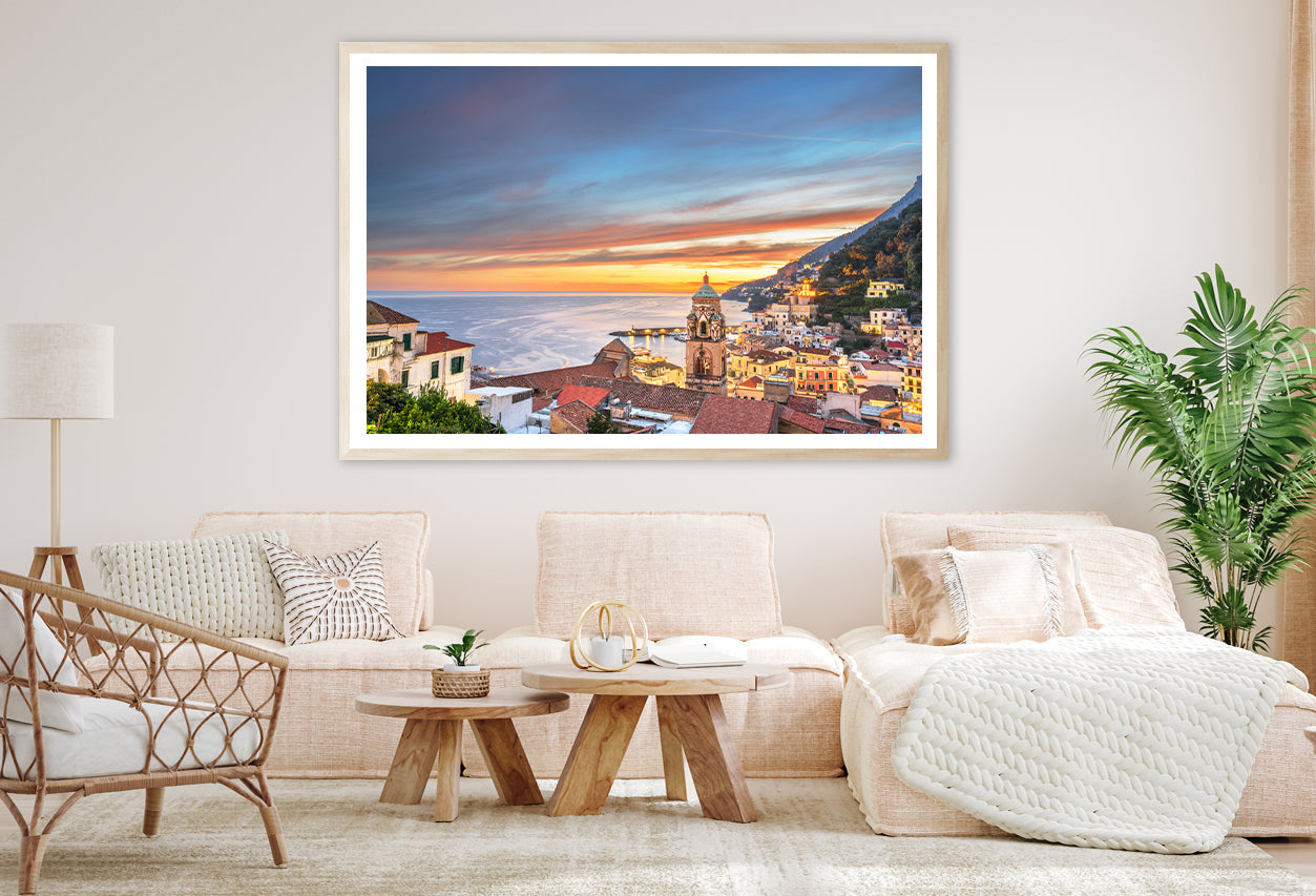 Beautiful Sky with Amalfi Coast Home Decor Premium Quality Poster Print Choose Your Sizes