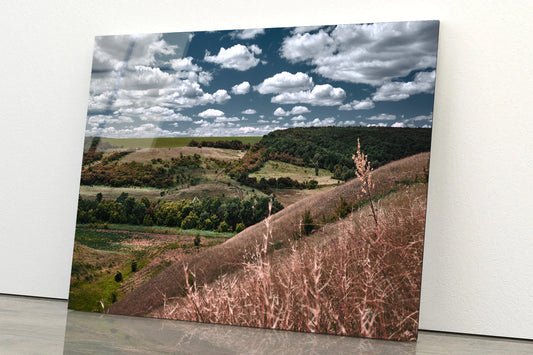 View of a Cloudy Sky and Forest Scenery Acrylic Glass Print Tempered Glass Wall Art 100% Made in Australia Ready to Hang