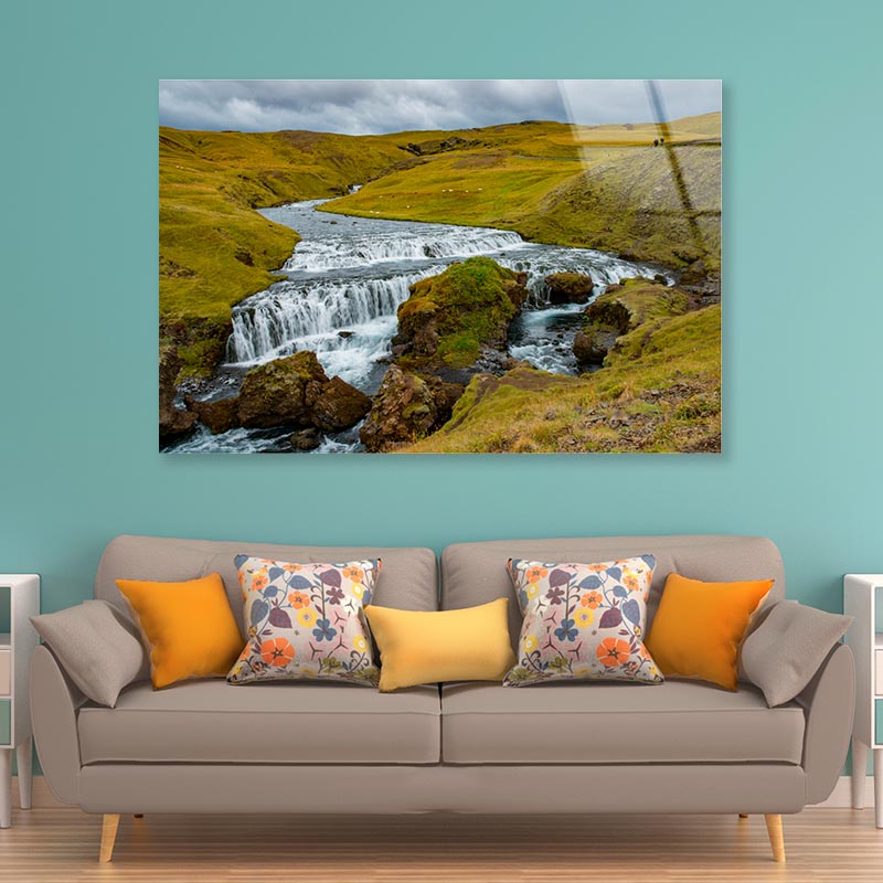 Waterfall Fosstorfufoss Europe Acrylic Glass Print Tempered Glass Wall Art 100% Made in Australia Ready to Hang