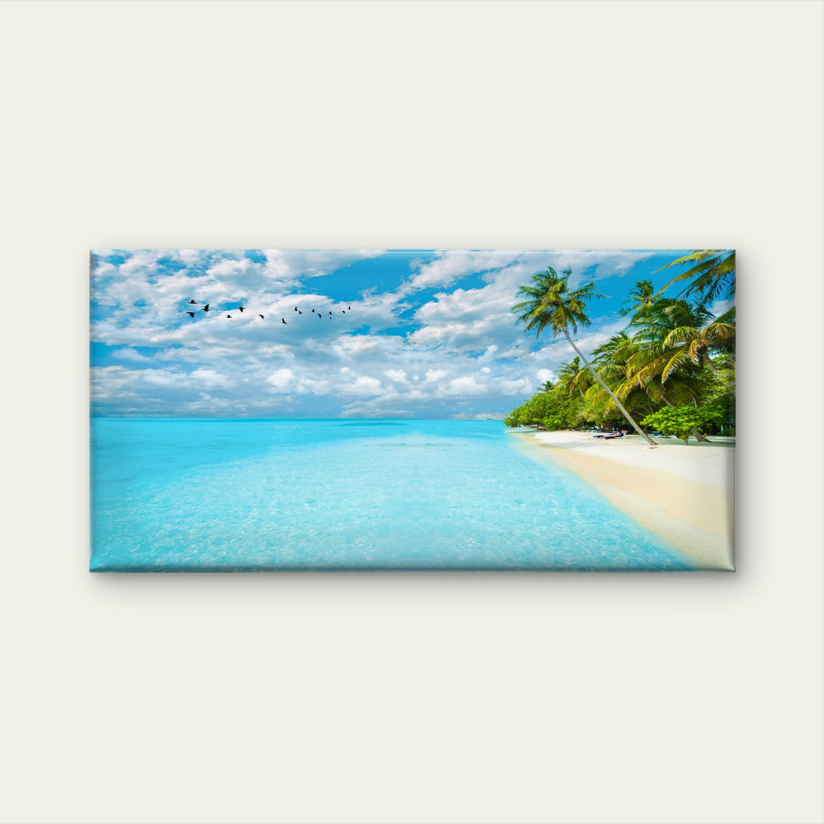 Maldives Blue Ocean Beach Wall Art Canvas Office Home Room Framed 120x60cm