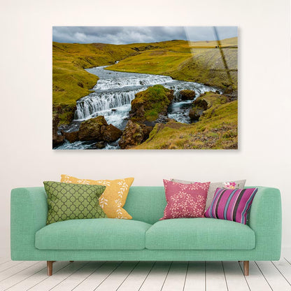 Waterfall Fosstorfufoss Europe Acrylic Glass Print Tempered Glass Wall Art 100% Made in Australia Ready to Hang