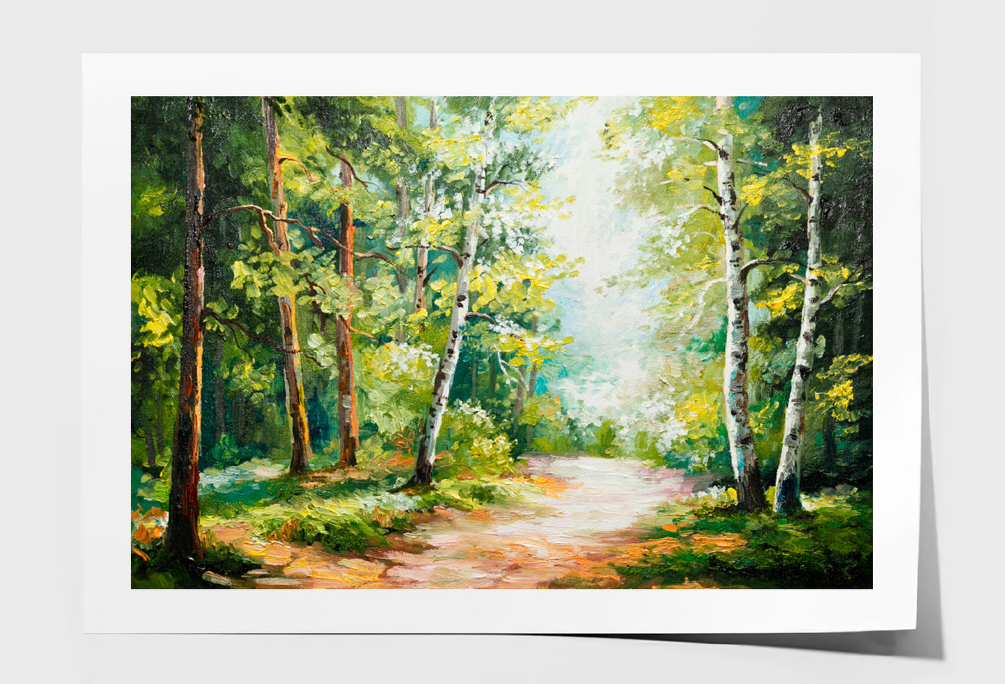 Summer Forest Oil Painting Limited Edition High Quality Print Unframed Roll Canvas None