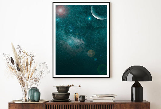 Milky Way Night Sky Clouds & Moon Home Decor Premium Quality Poster Print Choose Your Sizes