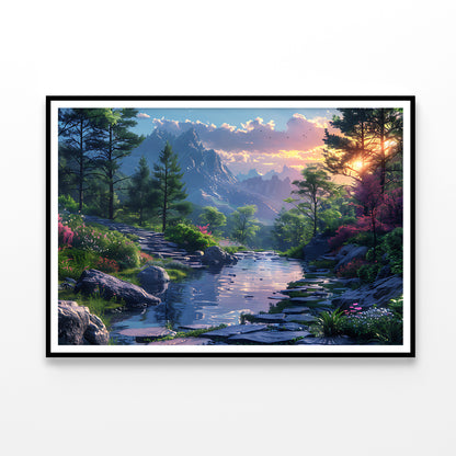 Sunset in the Mountains Home Decor Premium Quality Poster Print Choose Your Sizes