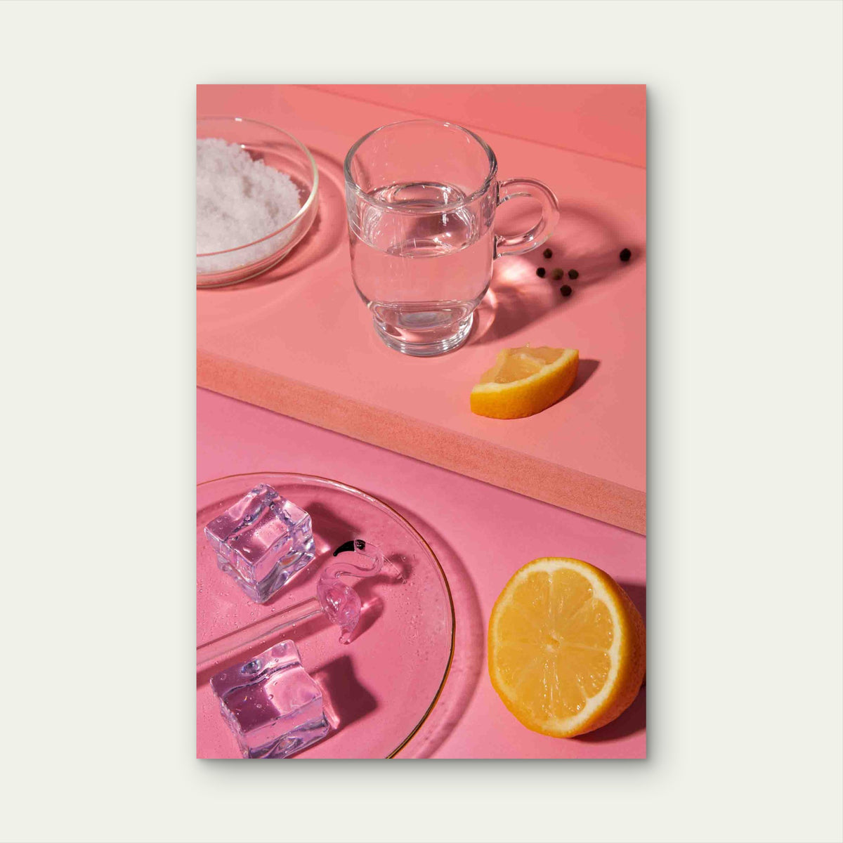 High Angle Tequila Shot Orange Slice 40x60cm Metal Print Ready to Hang