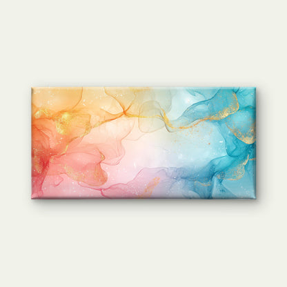 Golden Flow Through Pastels Wall Art Canvas Office Home Room Framed 120x60cm