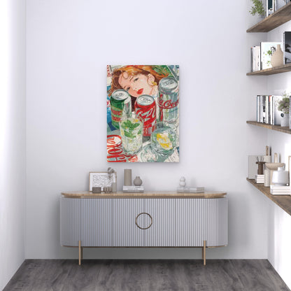 Retro Vintage Soda & Alcohol 60x90cm Metal Print Ready to Hang