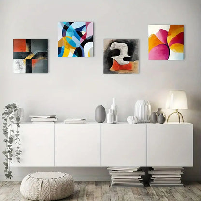 4pcs Minimalis Elegant Modern Decorative Artwork Wall Art Canvas Framed