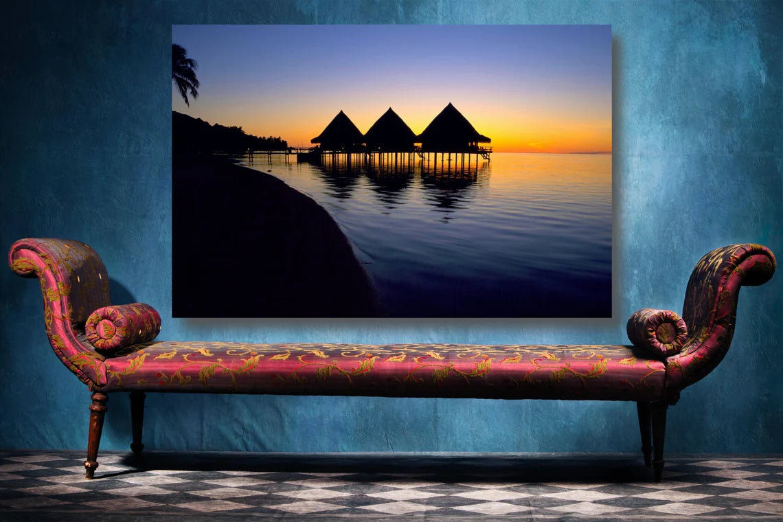 Maldives Ocean Beach Sunset UV Direct Aluminum Print Australian Made Quality