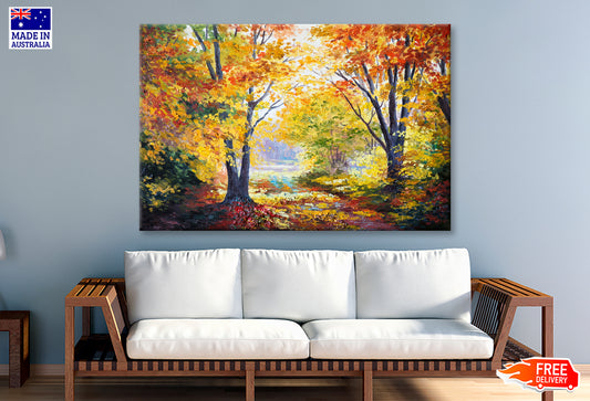 Autumn Forest, Abstract, Season Oil Painting Wall Art Limited Edition High Quality Print