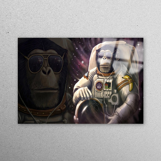 Astronaut Monkey Wall Art Acrylic Glass Print Tempered Glass Wall Art 100% Made in Australia Ready to Hang