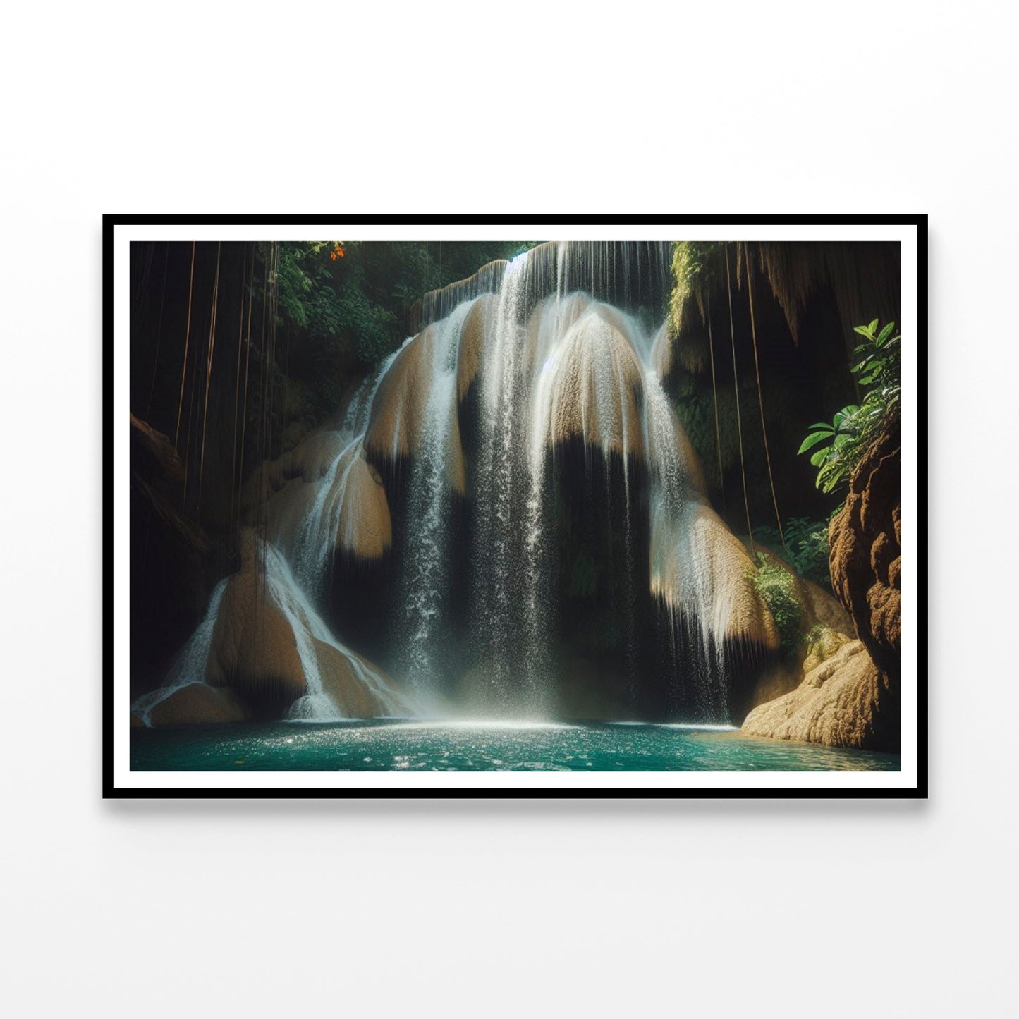 Waterfall in Forest View Home Decor Premium Quality Poster Print Choose Your Sizes