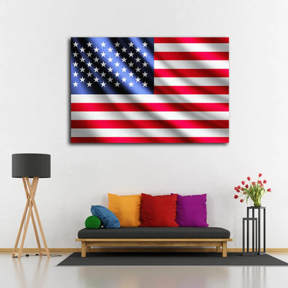 USA Flag Photograph UV Direct Aluminum Print Australian Made Quality