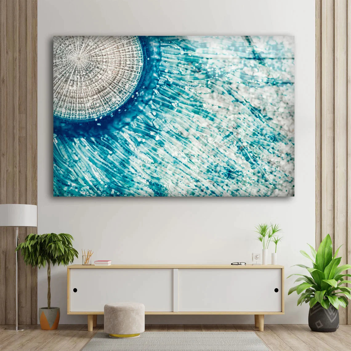 Blue & White Abstract UV Direct Aluminum Print Australian Made Quality